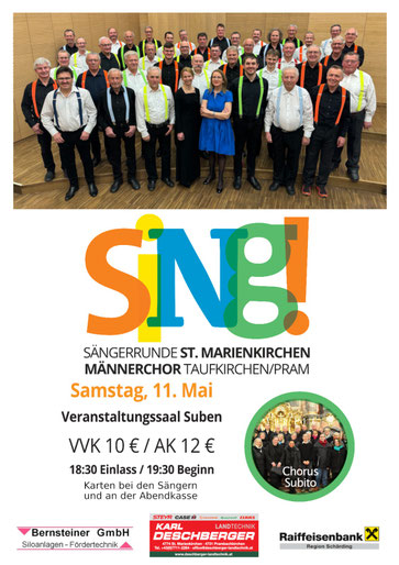 Plakat zum Konzert „SING!“ in Suben