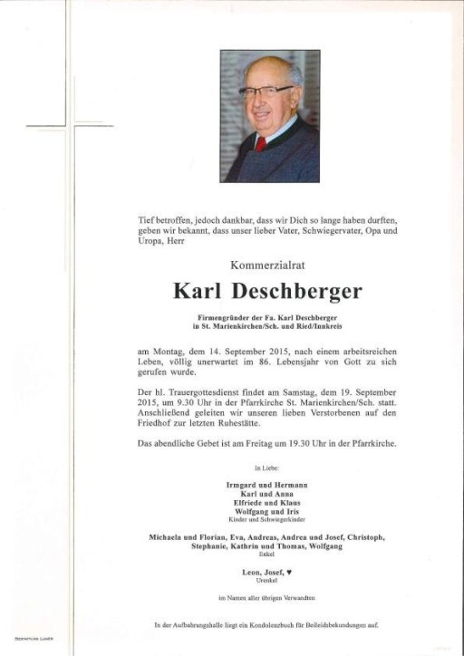 Partezettel Karl Deschberger