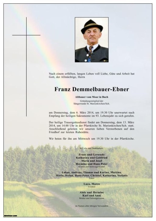 Franz Demmelbauer-Ebner sen., der „Moa z’Bua“