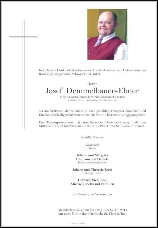 Partezettel Josef Demmelbauer-Ebner („Wuchti“)