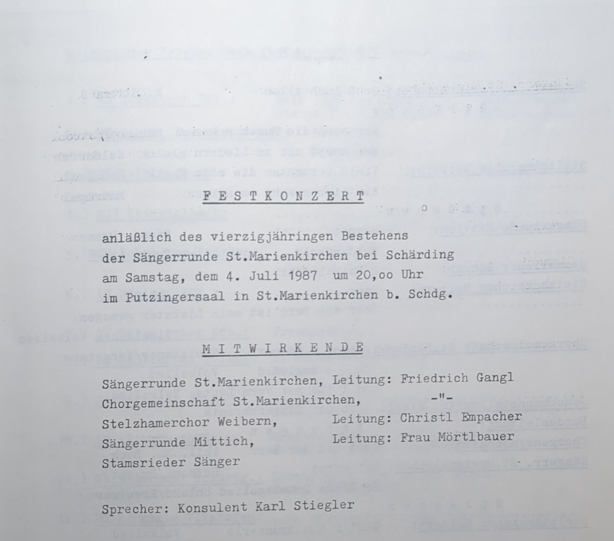 Das Festkonzert im Putzingersaal