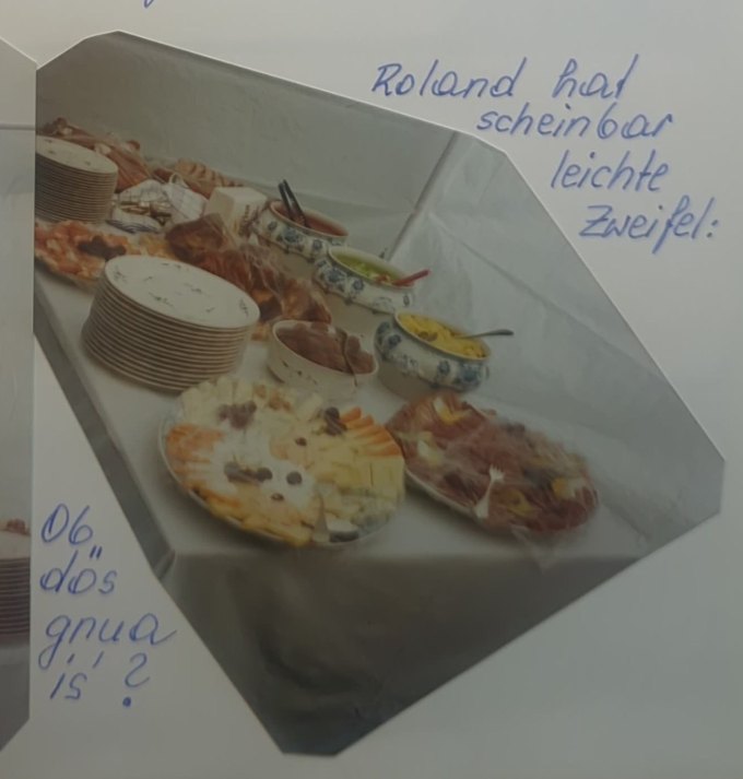 Das Buffet im Partyzelt